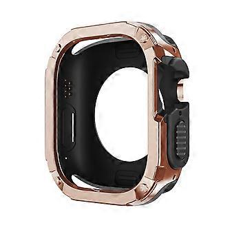 Rose Gold Case 49mm Shockproof TPU Protective Cover for Apple Watch Ultra Series 9 8 7 SE Slim Fit