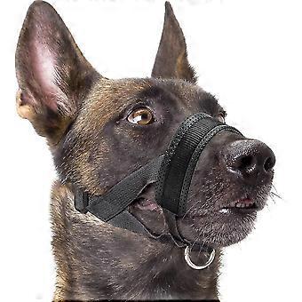 Nylon Soft Dog Snuit, Anti-bit, Anti-blaf, Anti-kauwen, Verstelbare Ring (xl, Zwart)
