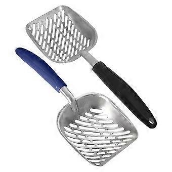 Alloy Cat Litter Scoop for Comfortable Grip with Wide Hole Design 2Pcs