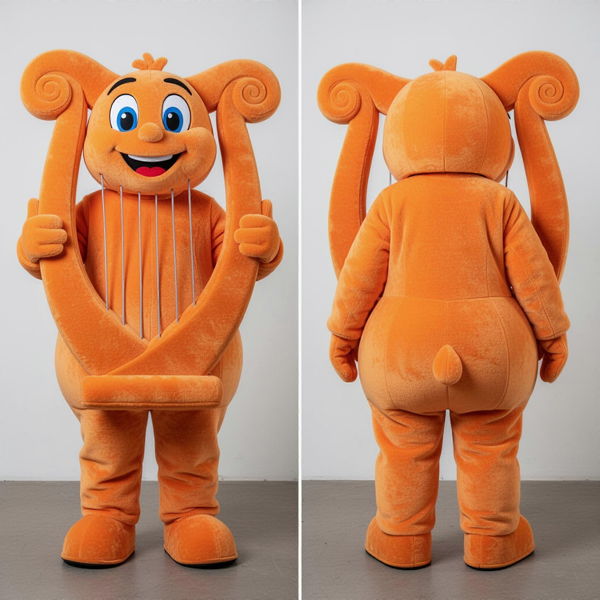 MASTICOT Rust Orange Playful Celtic Harp Mascot