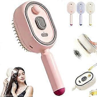 Electric 3-in-1 Spray Comb with Air Cushions, Self-Cleaning Tangle-Free Brush, Anti-Static Volumizing Brush, Scalp Massage oil dispenser.A3