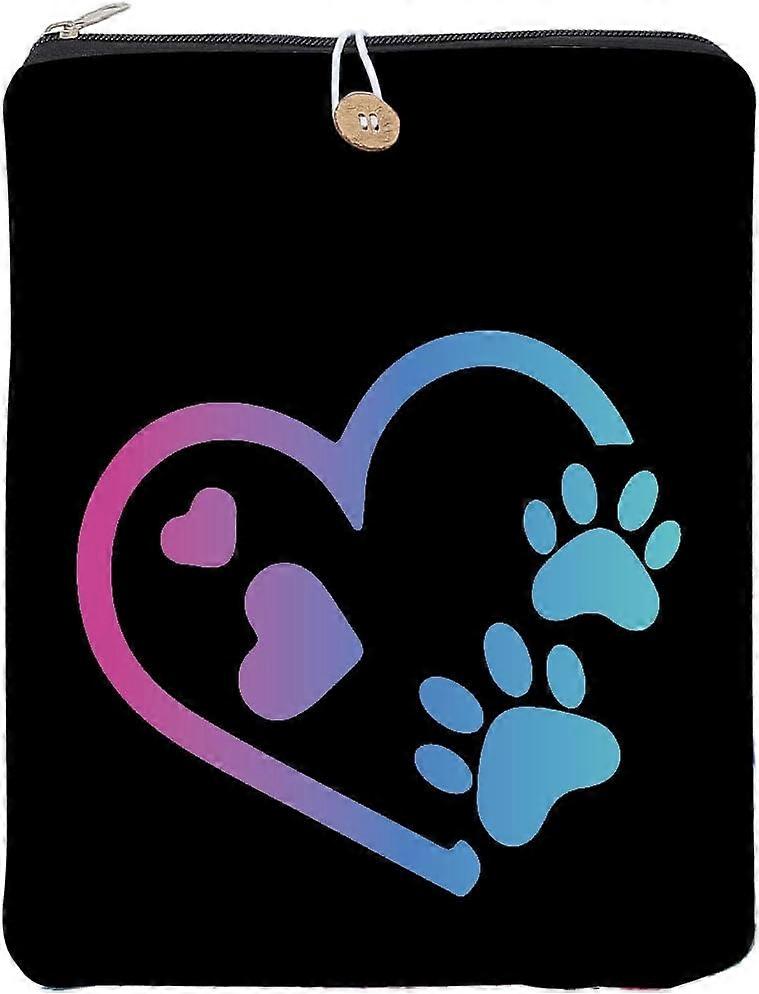 1pc Polyester Book Cover Notebook Wraps with Button Rectangle Paw Print 290x240mm