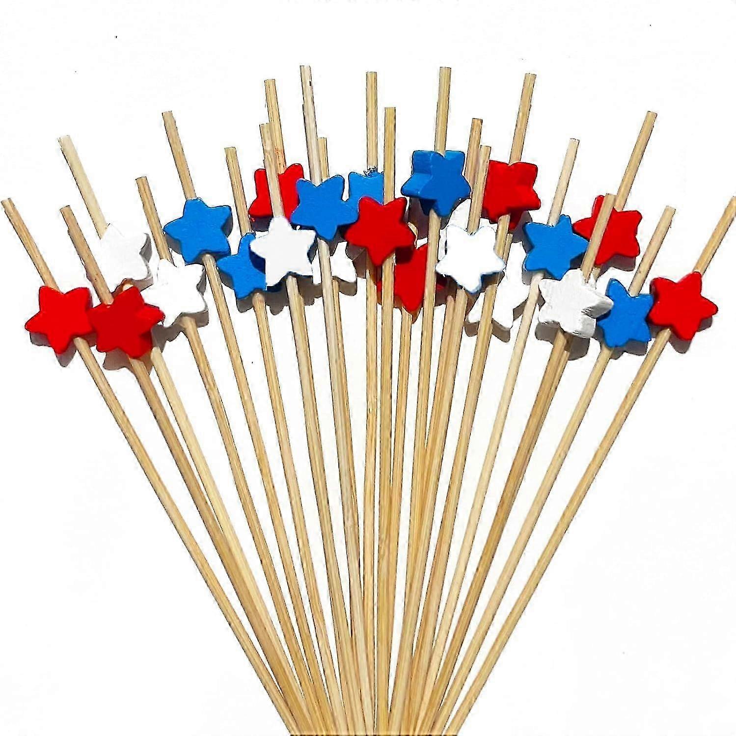 Biodegradable Star Top Bamboo Appetizer Toothpicks