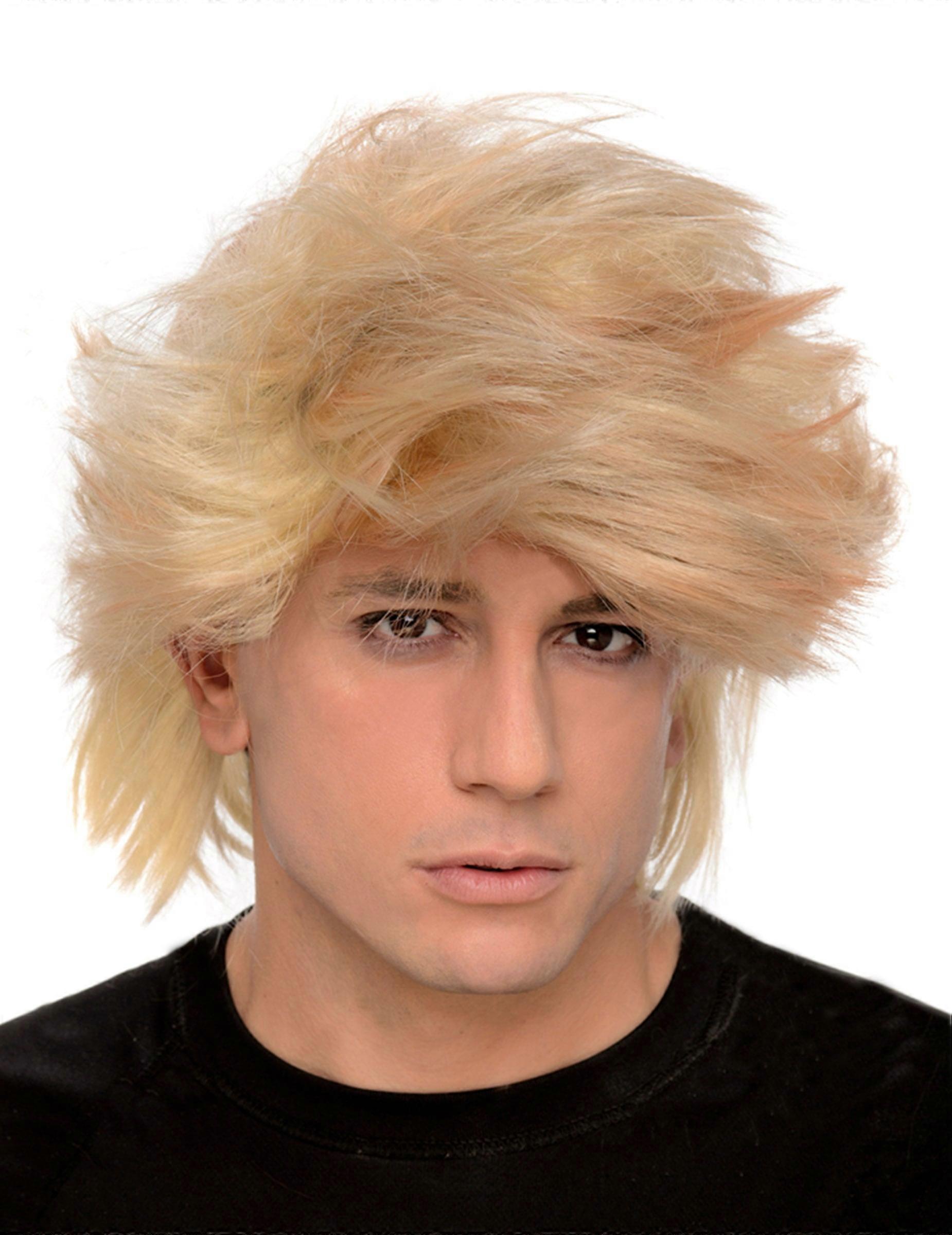 Messy blonde men's wig