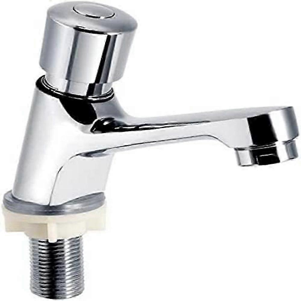 Chrome Self Closing Basin Tap Time Delay