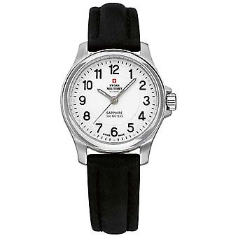 Schweizer Militär Quarz Analog E-Uhr mit Rindsleder Armband SM30138.07