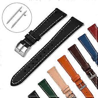 18mm 20mm 22mm Quick Release Vegetable Tanned Leather Watch Strap Handmade Vintage Wristband for Men and Women