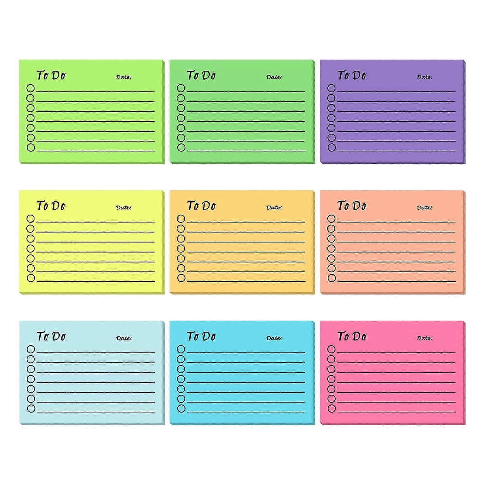 9 Pcs Lined Pocket Sticky Note Pads