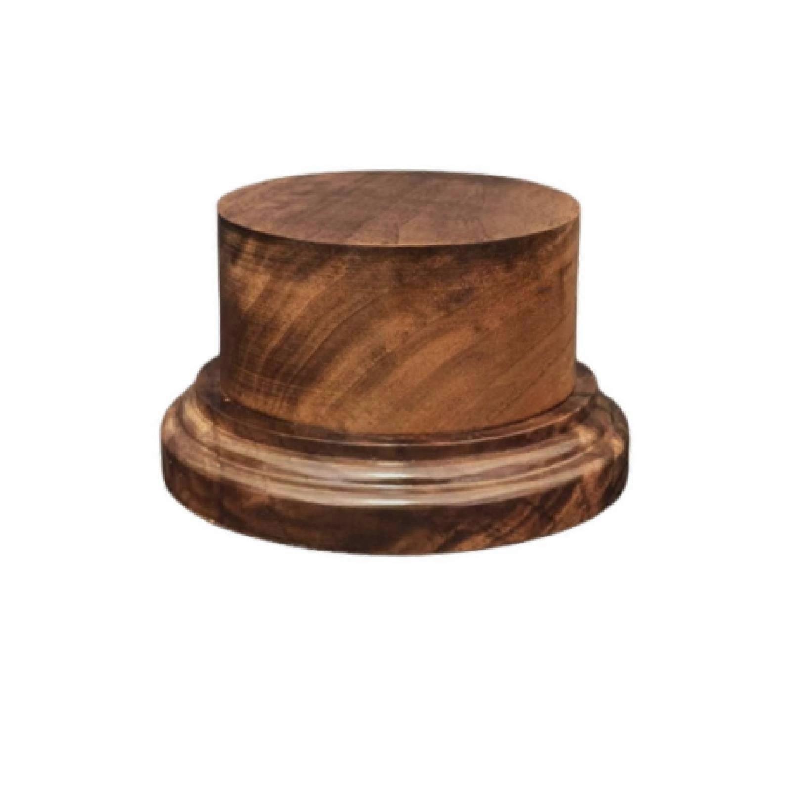 Walnut Display Base Black Round Wood Display Base