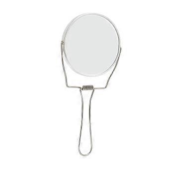 Spegel med två sidor, 360 graders rotationsfunktion, aluminiumram, silverfärgad spegel med rostfritt stål.
