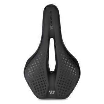 Mountain Bike Saddle Comfortable PU Leather Saddle with Hollow Design Anti-Slip Shockproof for