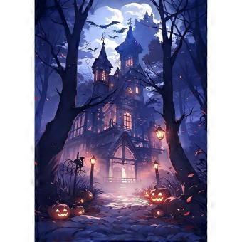 Dark Gothic Halloween Haunted Castle Puzzle Home Party Decor RNB1427