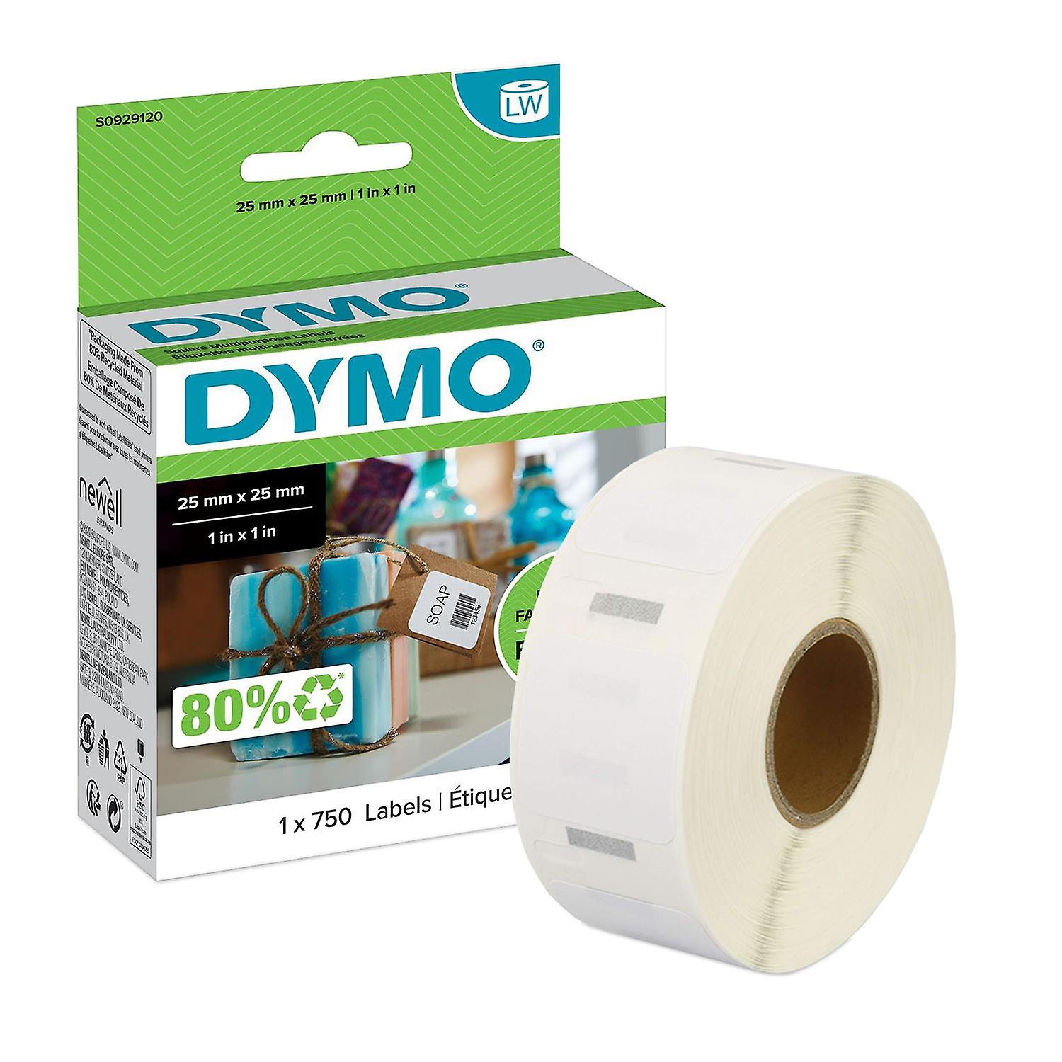 DYMO Authentic Self Adhesive LW Small Multi-Purpose 750 Easy-Peel Labels,25x25mm