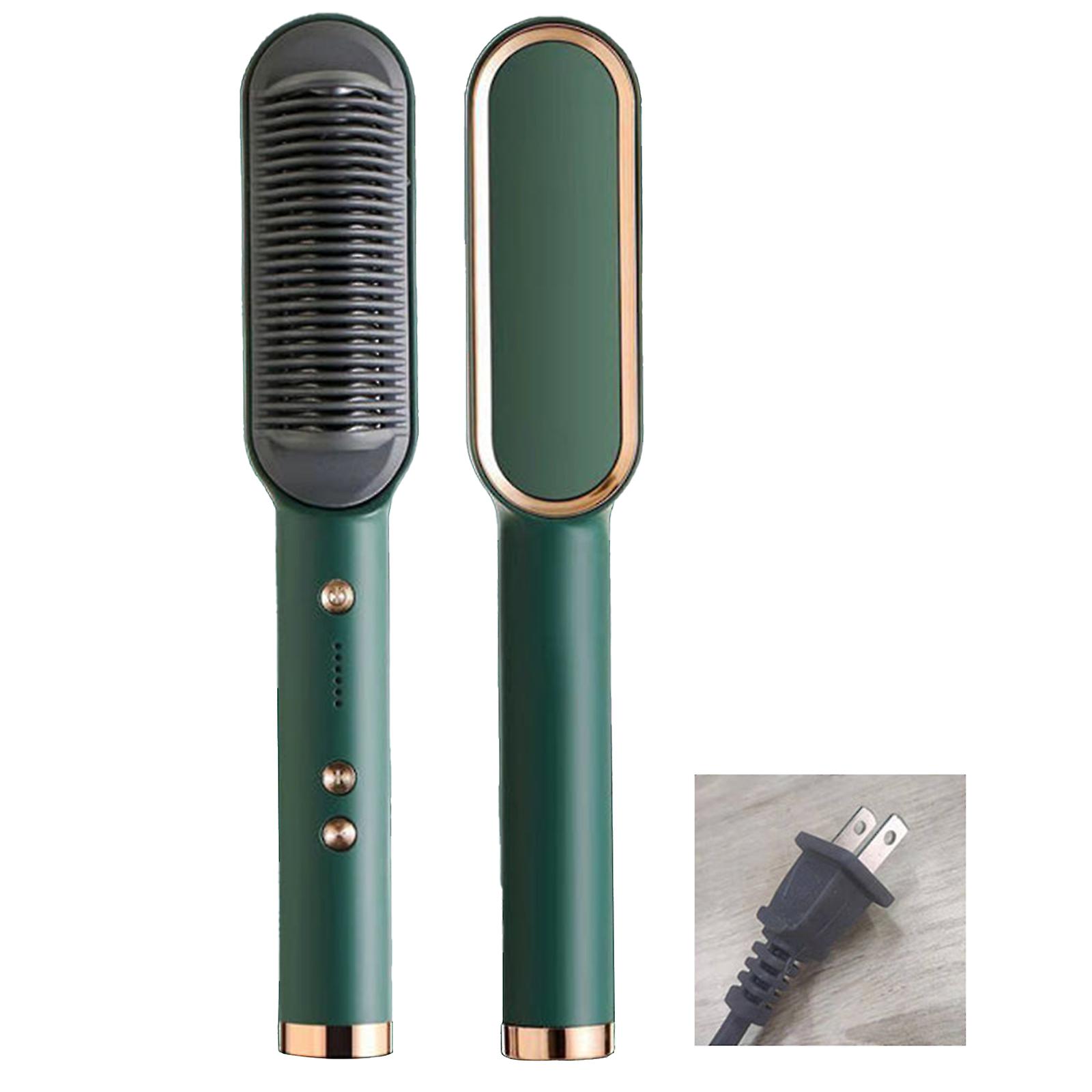 Electric Hair Straightener Brush Portable 2-in-1 Styling Tool With Ionic Technology For Smooth And Shiny Hair