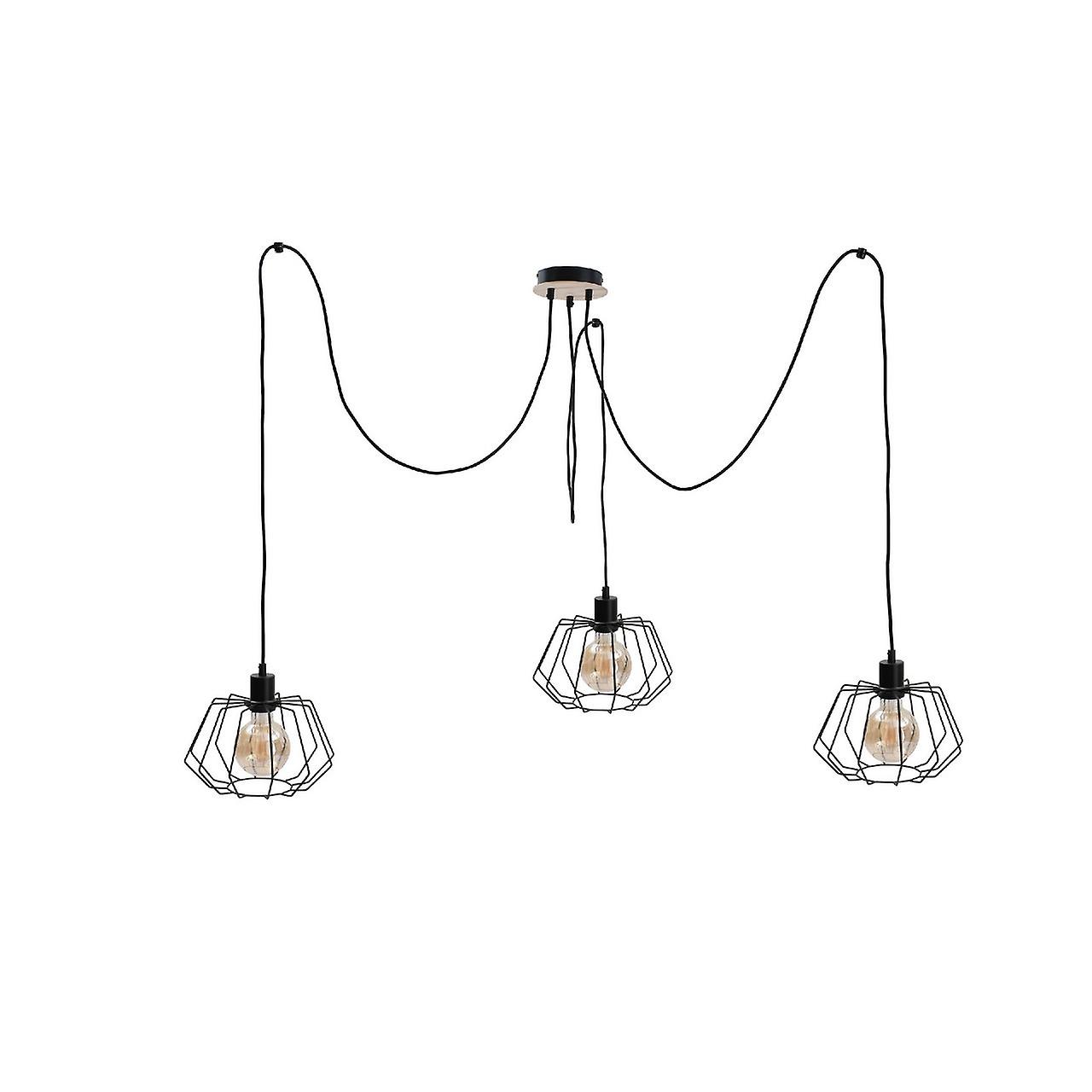 Keter Soho Cluster Pendant Ceiling Light Wood, 3x E27