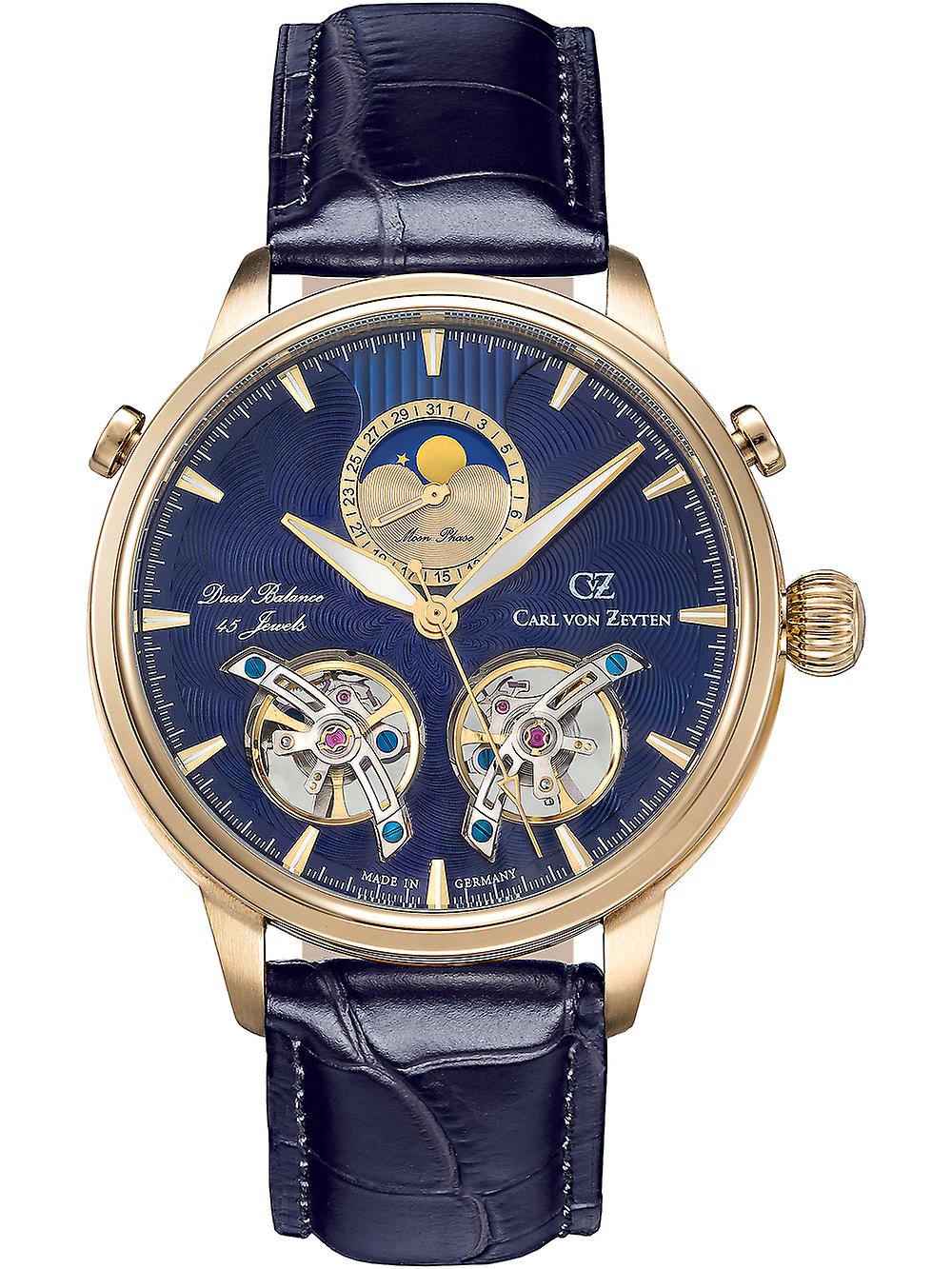 Carl von Zeyten CVZ0060GBLS Durbach Moon Phase Automatic Men's Watch 45mm 5ATM