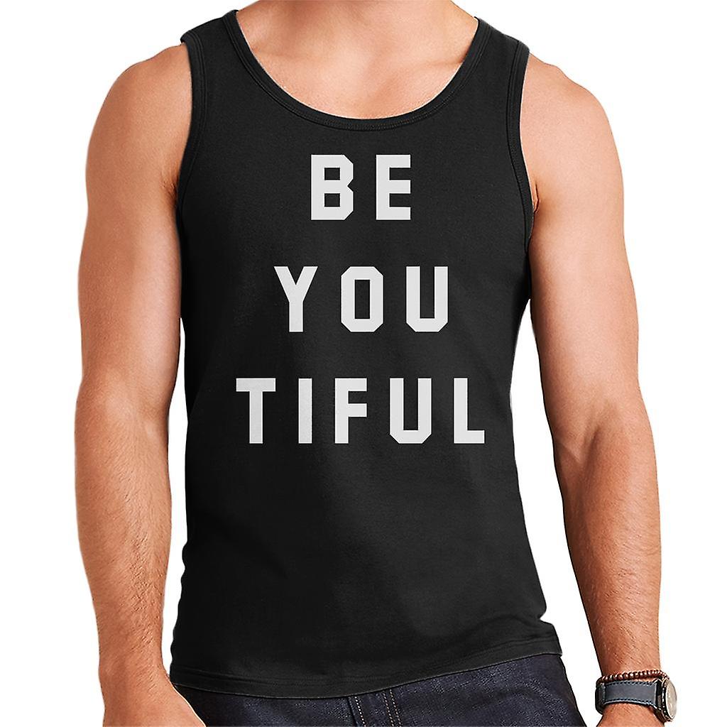 Vara du Tiful vit Text Slogan mäns väst