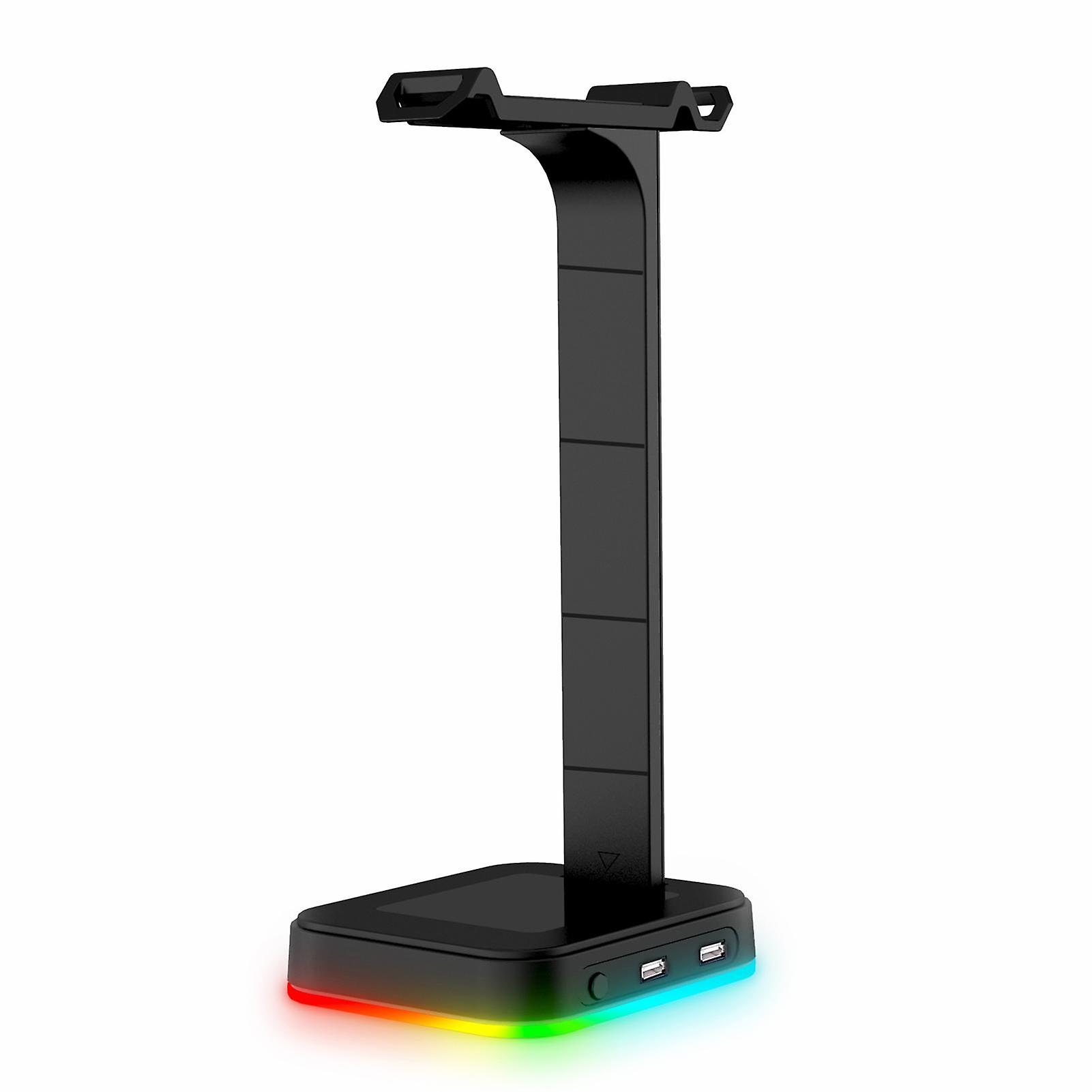 RGB Gaming Headphone Stand Headset Holder Hanger Rack With Charging Port Stable Base for All