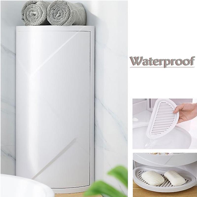 Shelves Multi Functional Toilet 360 Degrees Rotating Bathroom Corner Storage Rack Cabinet ...