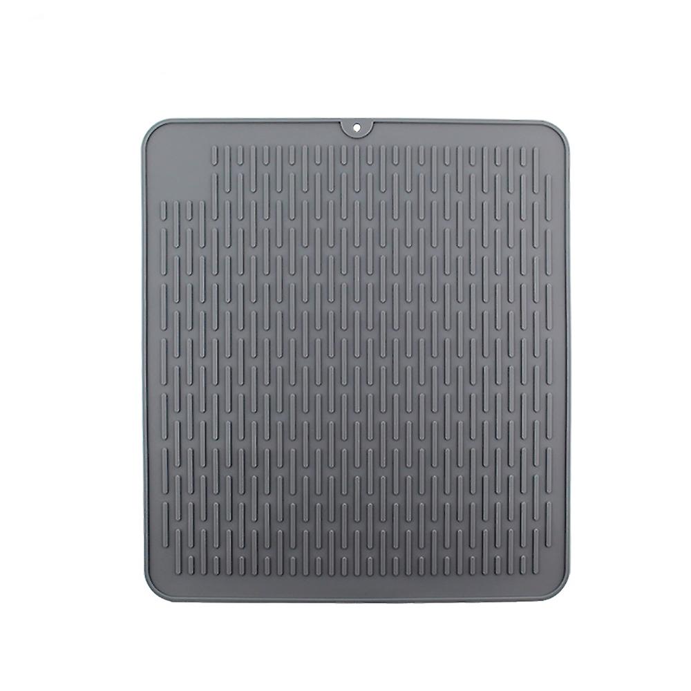 Kitchen Sink Silicone Drying Mat Multifunctional Drain Pad Dish Draining Tray(45*40*0.5cm,gray)
