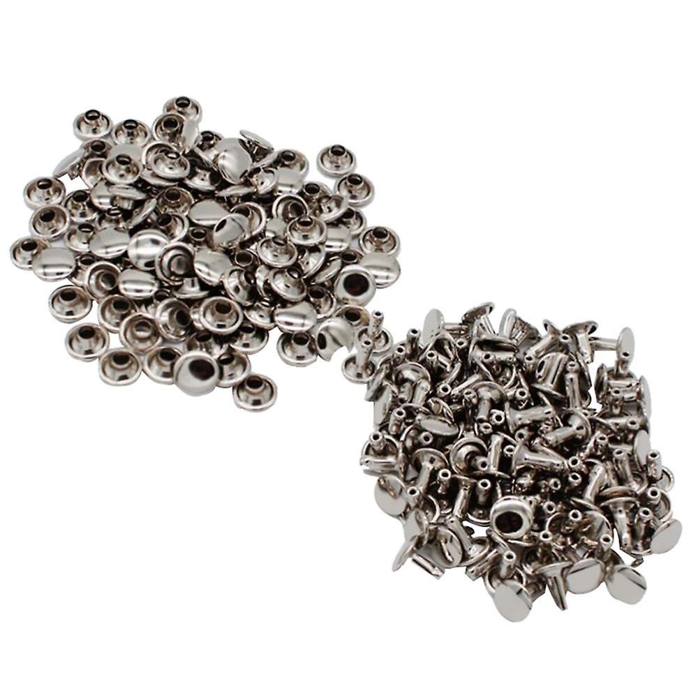 100 Pieces Double Rivet Hat Leather Craft For Clothes Bag Hat Jacket Black