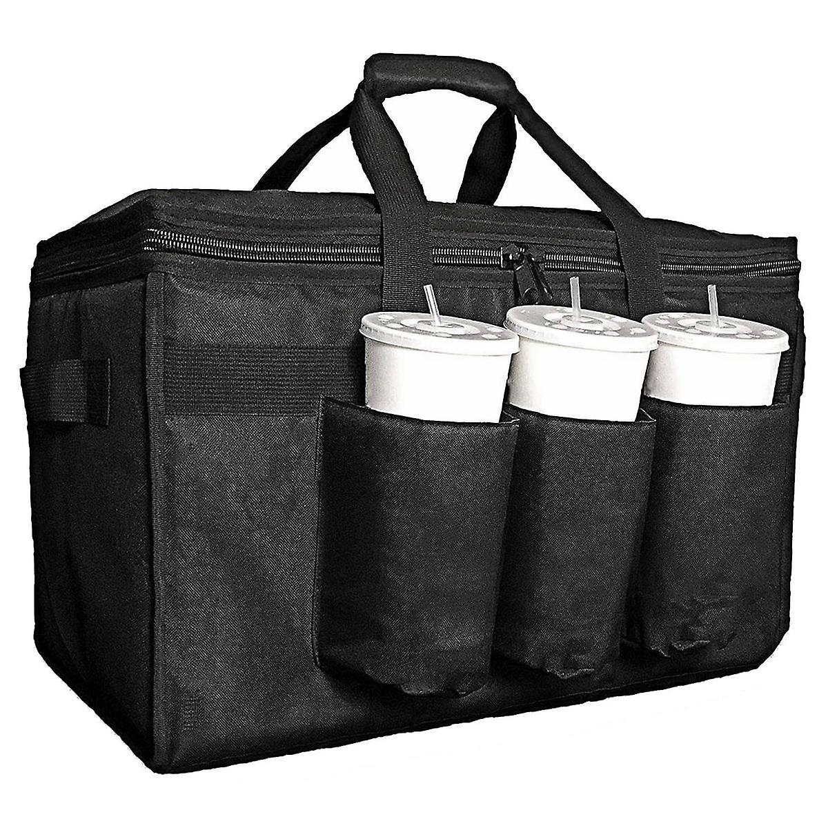 Food Delivery Bag with Cup Holders/Drink Carriers Great for Beverages, Grocery, Pizza, Commercial Q