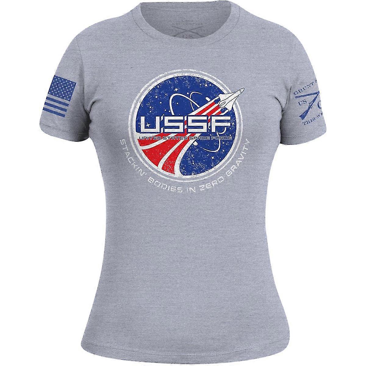 Grunt Style Women's Space Force Throwback T-Shirt - Heather Gray