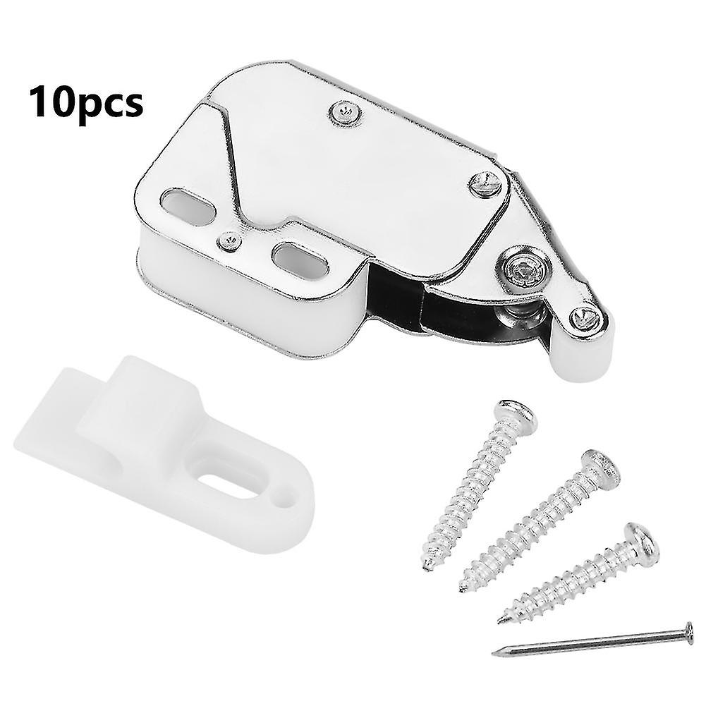 Risegun Catch Latch Lock 10PCS Mini Tip Touch Catch Lock, Cupboard Latch, Bounce Cabinet Door Latch for Secure Closure, Easy Installation,