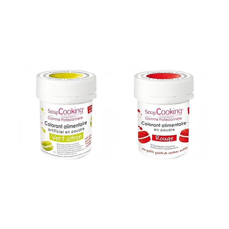 2 powdered food colorings - lime green-red