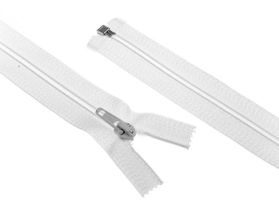 Minerva Nylon Open End Coat Zips White - 55 cm - each