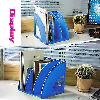 Magazin Aktenhalter Ordner Aufbewahrung Desktop 3 Fcher Stehend Hohl Blaue  Akte Bcherregal Organizer Box Office Racks | Fruugo AT