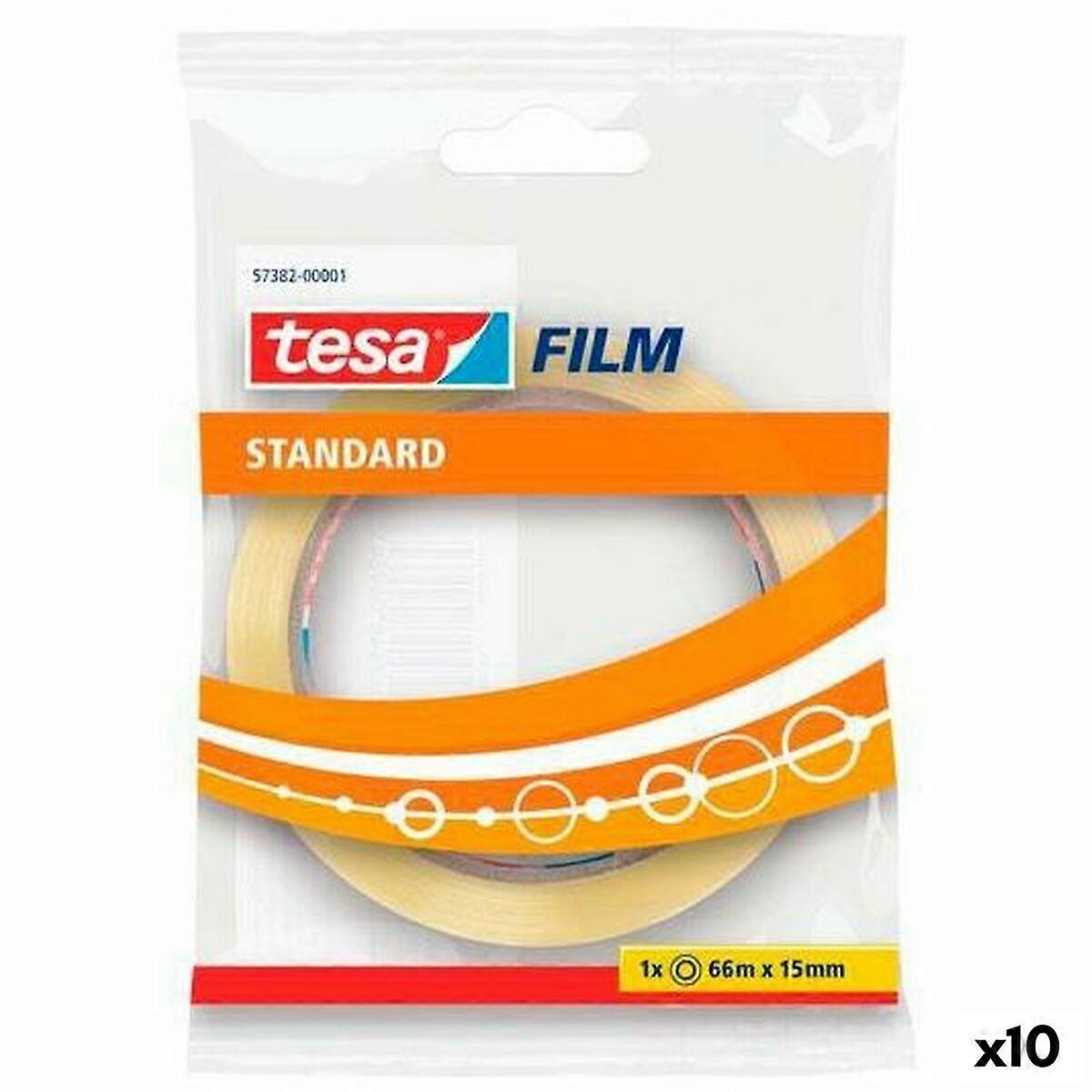 Adhesive Tape TESA Standard 66 m 15 mm Transparent (10 Units)