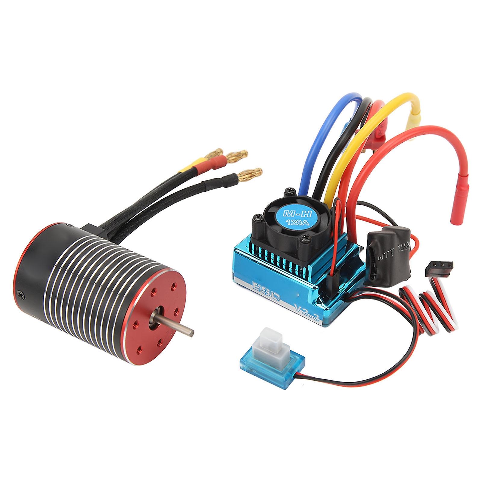 RC Brushless Motor ESC Set Professional Waterproof High Torsion 3650 Brushless Motor 120A ESC Combo Set for RC Car 3600KV 