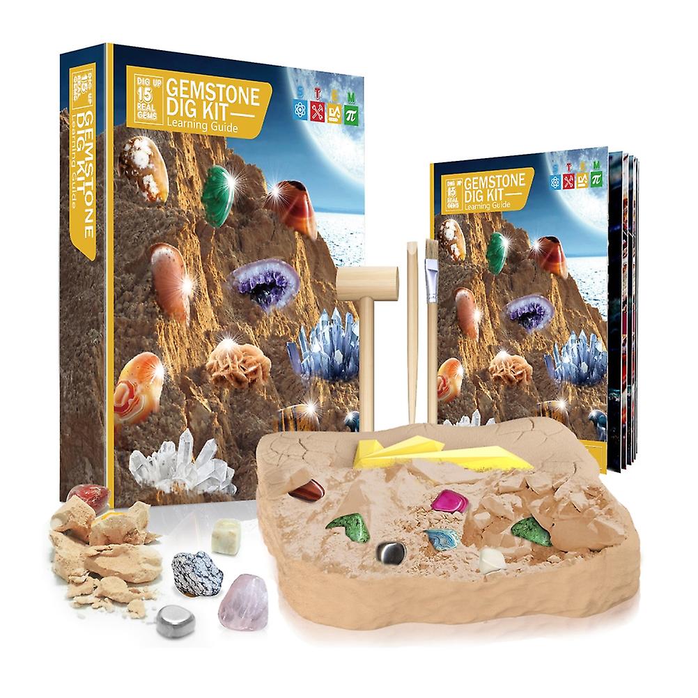 Kids' Geology Kit: Dig & Discover 15 Gemstones & Fossils