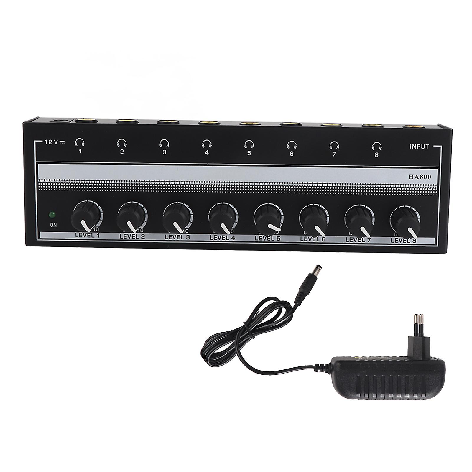 Amplificateur de casque stéréo portable en métal à 8 canaux pour studio et scène
