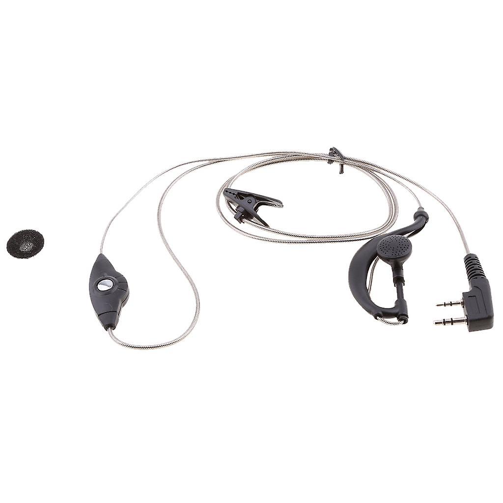 2 pin G Shape Earpiece Headset with PTT Mic for Two Way Radio Walkie Talkie