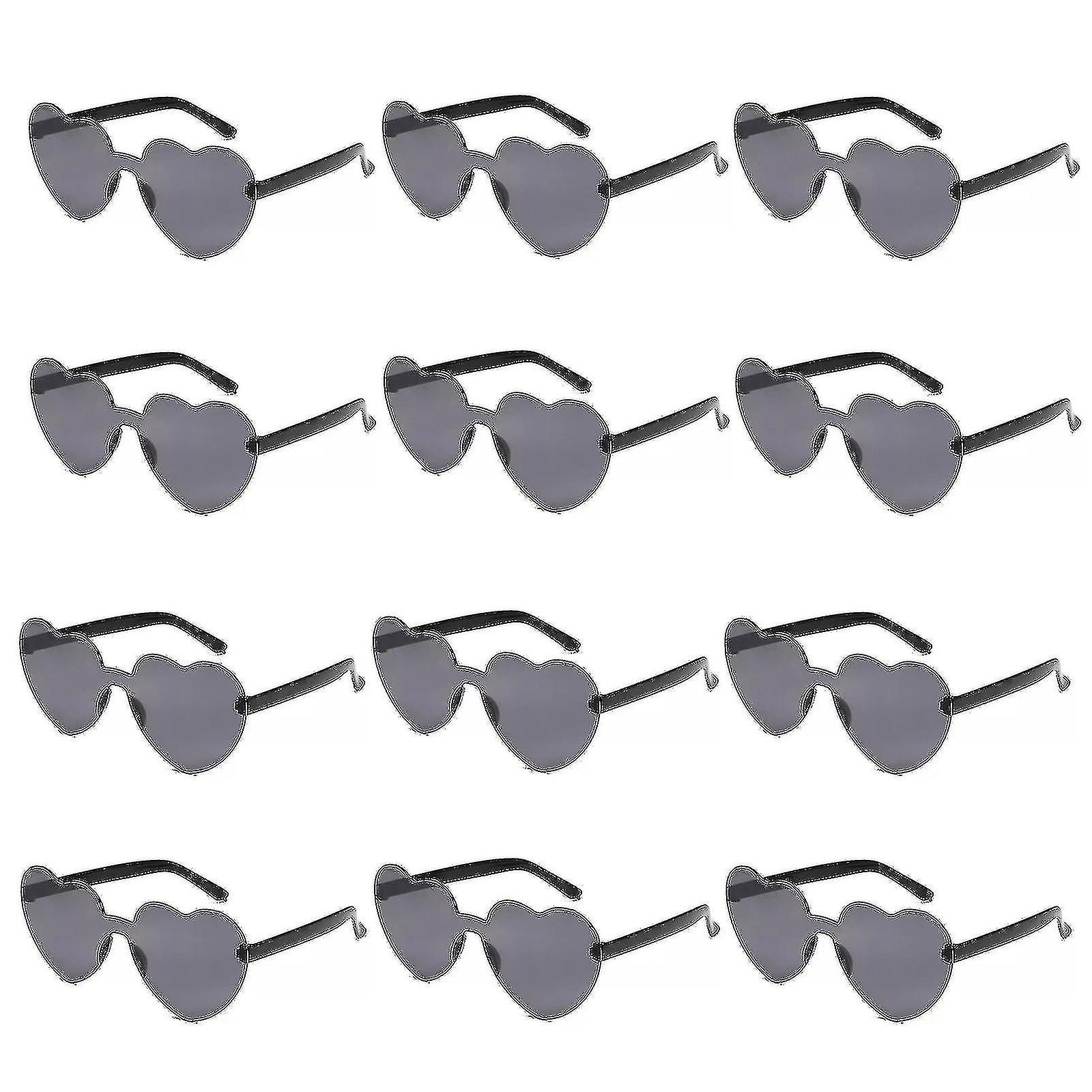 Heytea Inima în formă de ochelari de soare Rimless Ochelari de inima Clear colorate fun ochelari de soare pentru femei "Bachelorette Party Favoarea