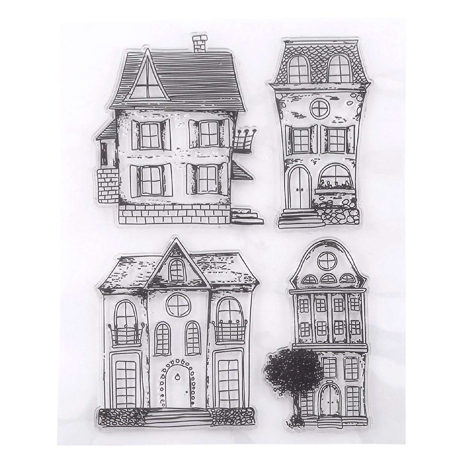 Scrapbook Photo Cards Rubber Stamp Clear Transparent Stamps House