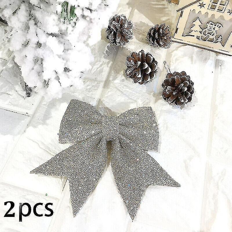 2ks Vianočná stuha Mašle Ozdoby Vianočný stromček Bowknot Dekorácia Vianočná zamatová stuha Luky Ozdoby Darčeky Wrapping Bow Festival Bow