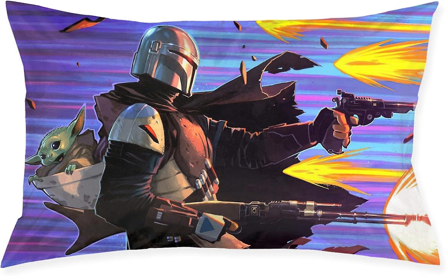 Star Wars The Mandalorian and The Child Baby Yoda Standard Size Pillowcases Double-Sided Print Pillow Covers 40 X 60 CM-Md-4 (a1-16)