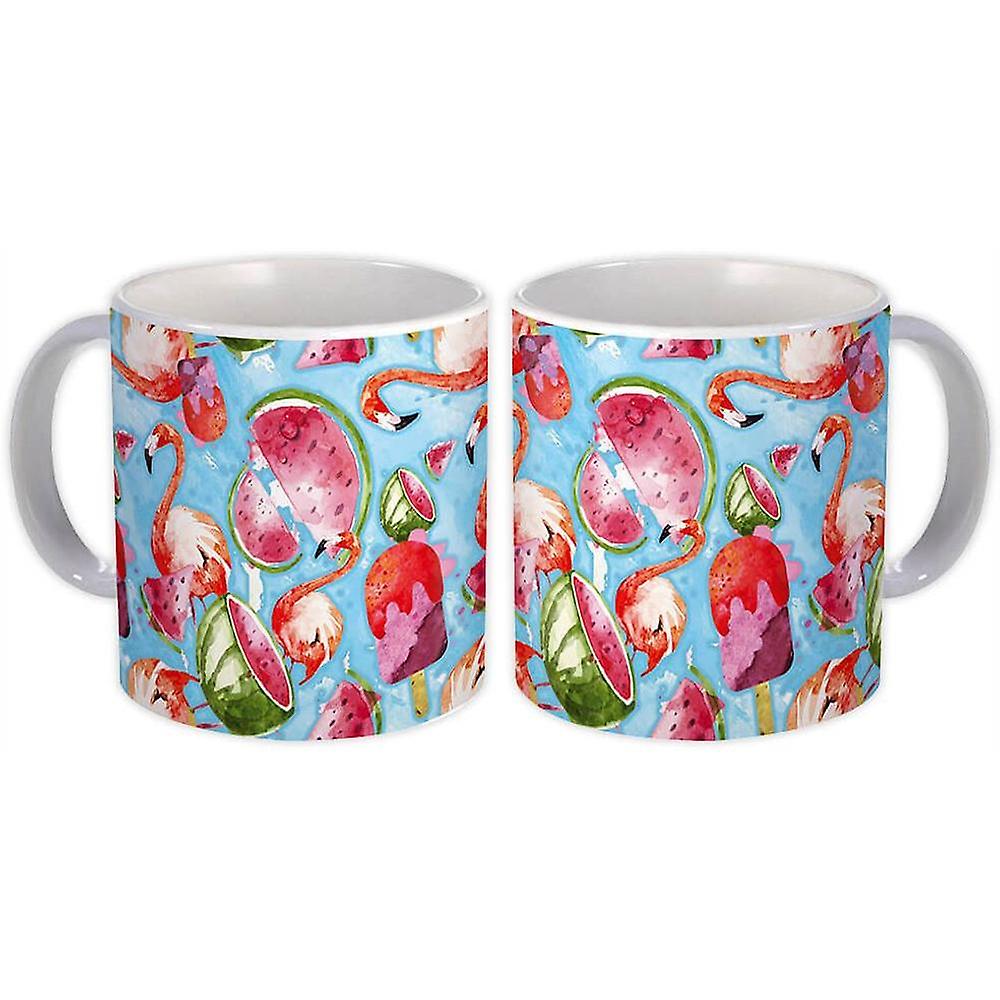 Gift Mug: Watercolor Flamingo Pattern