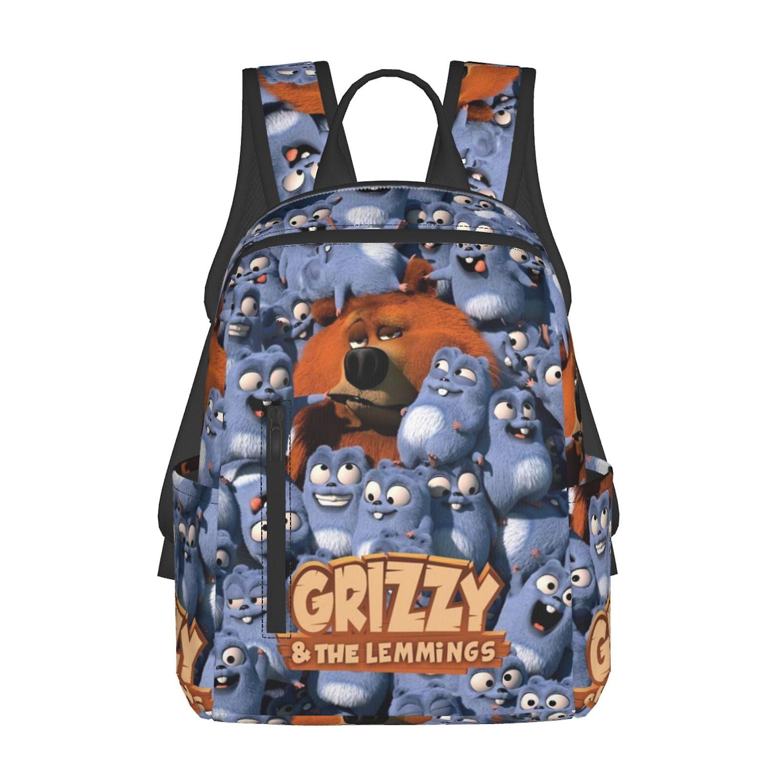 أشيب والليمينغز خفيفة الوزن على ظهره حقيبة كتب الطالب حقيبة مدرسية حقيبة نهارية للجنسين حقيبة ظهر للأطفال المراهقين الكبار