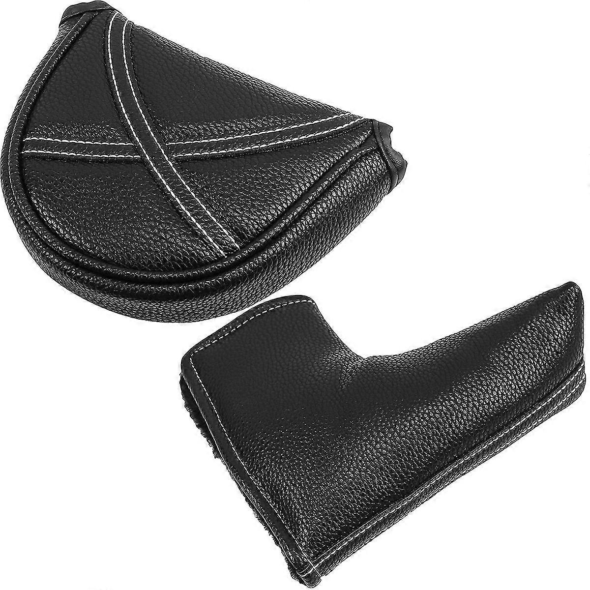IZZO Premium Leather Golf Putter Headcover - Black