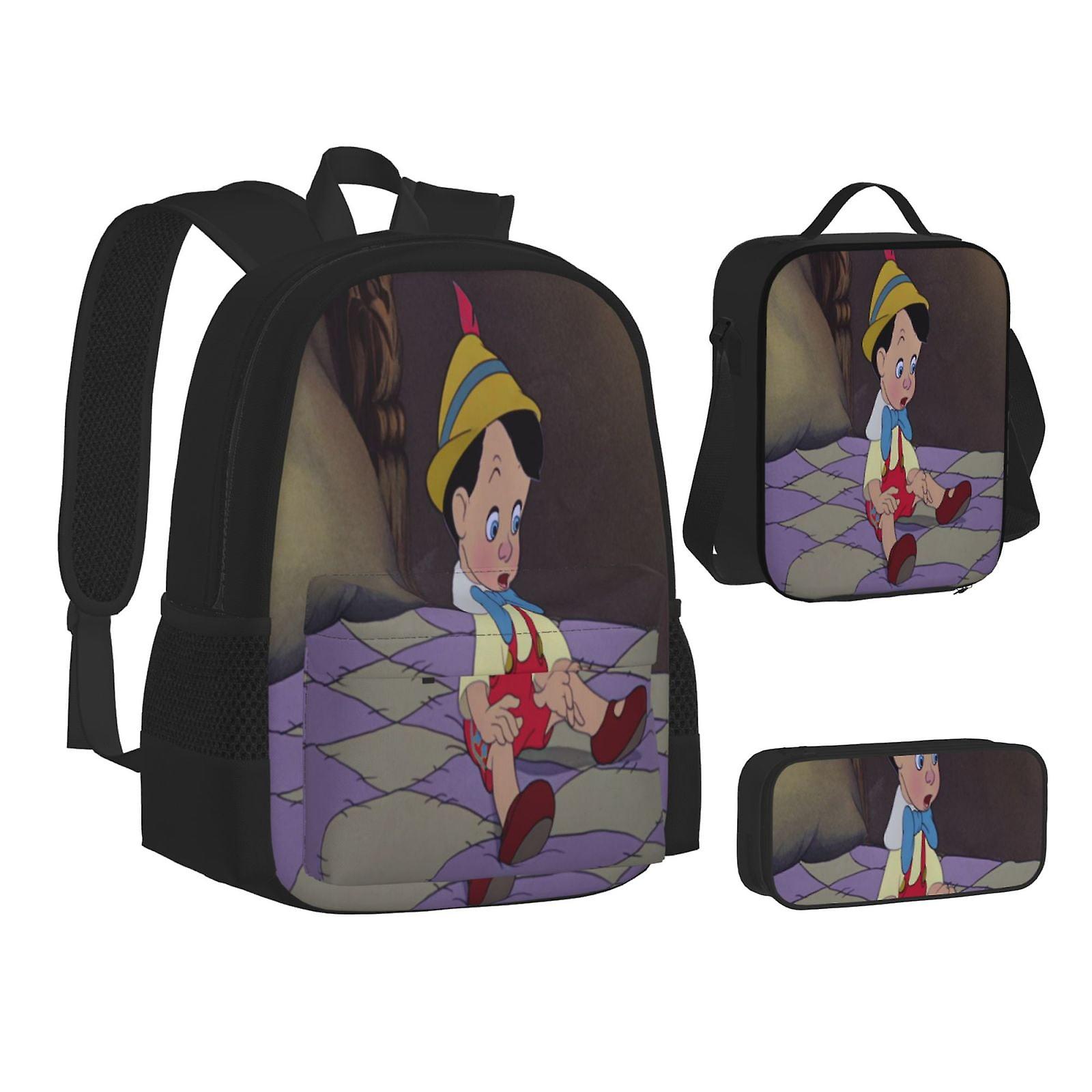 غرزة الكرتون 3 قطع حقيبة ظهر مدرسية خفيفة الوزن حقيبة كتب مدرسية حقيبة قلم رصاص حقيبة كبيرة