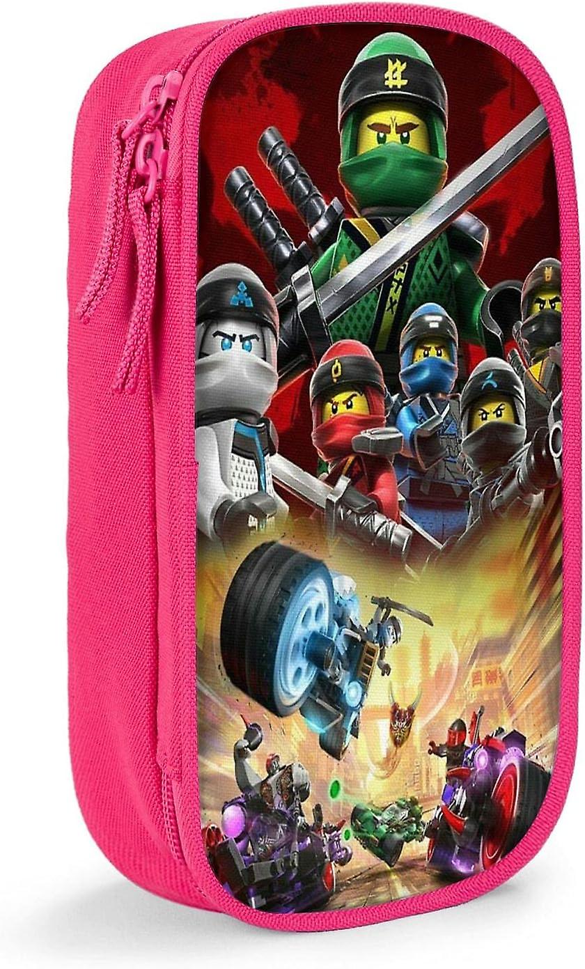 TI944 Ninjago مقلمة ، حقيبة مستحضرات تجميل للسفر ، حافظة قلم رصاص سستة كبيرة السعة ، صندوق تخزين قرطاسية ، حقيبة قلم رصاص هدية عيد ميلاد ، سحاب مزدوج الطبقة