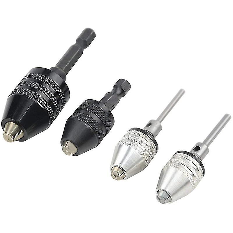 4pcs Drill Chuck Quick Change Adapter Mini 3-jaw Drill Chuck Screwdriver Adapter Electric Drill Con