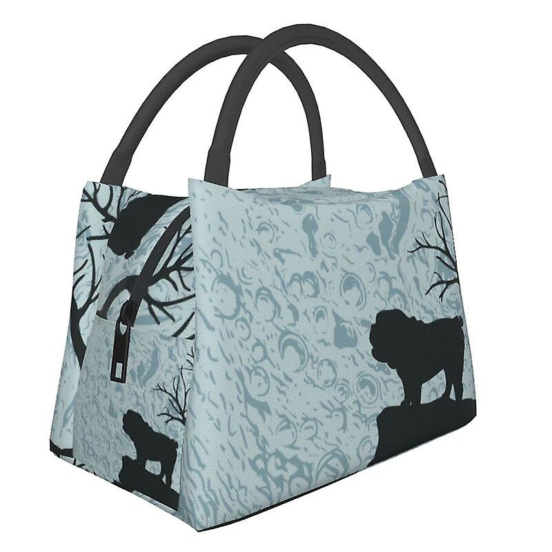 בולדוג אנגלי חמוד תיק אוכל מבודד תרמית כלבים בריטיים מיכל ארוחת צהריים לקמפינג בחוץ אחסון נסיעות קופסת אוכל לארוחה