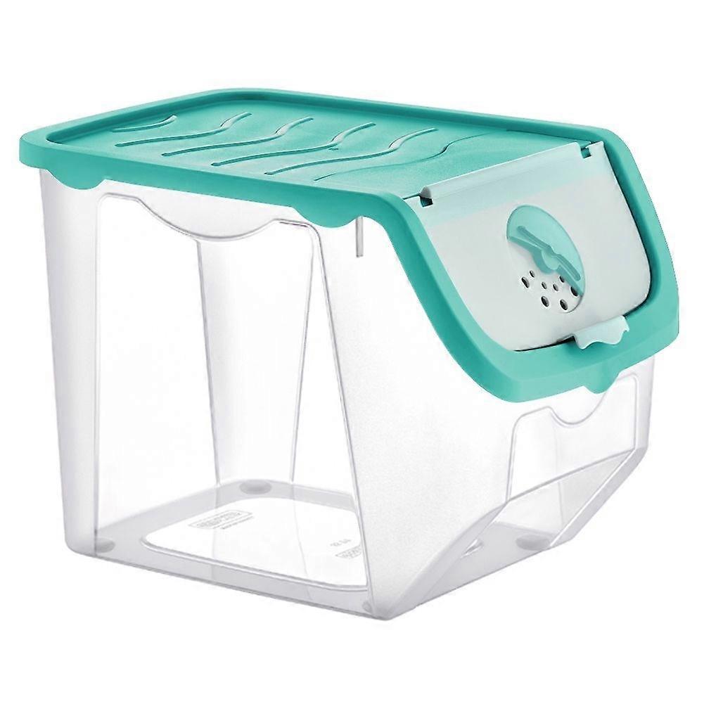 Storage container with clip, adjustable ventilation, freezer safe