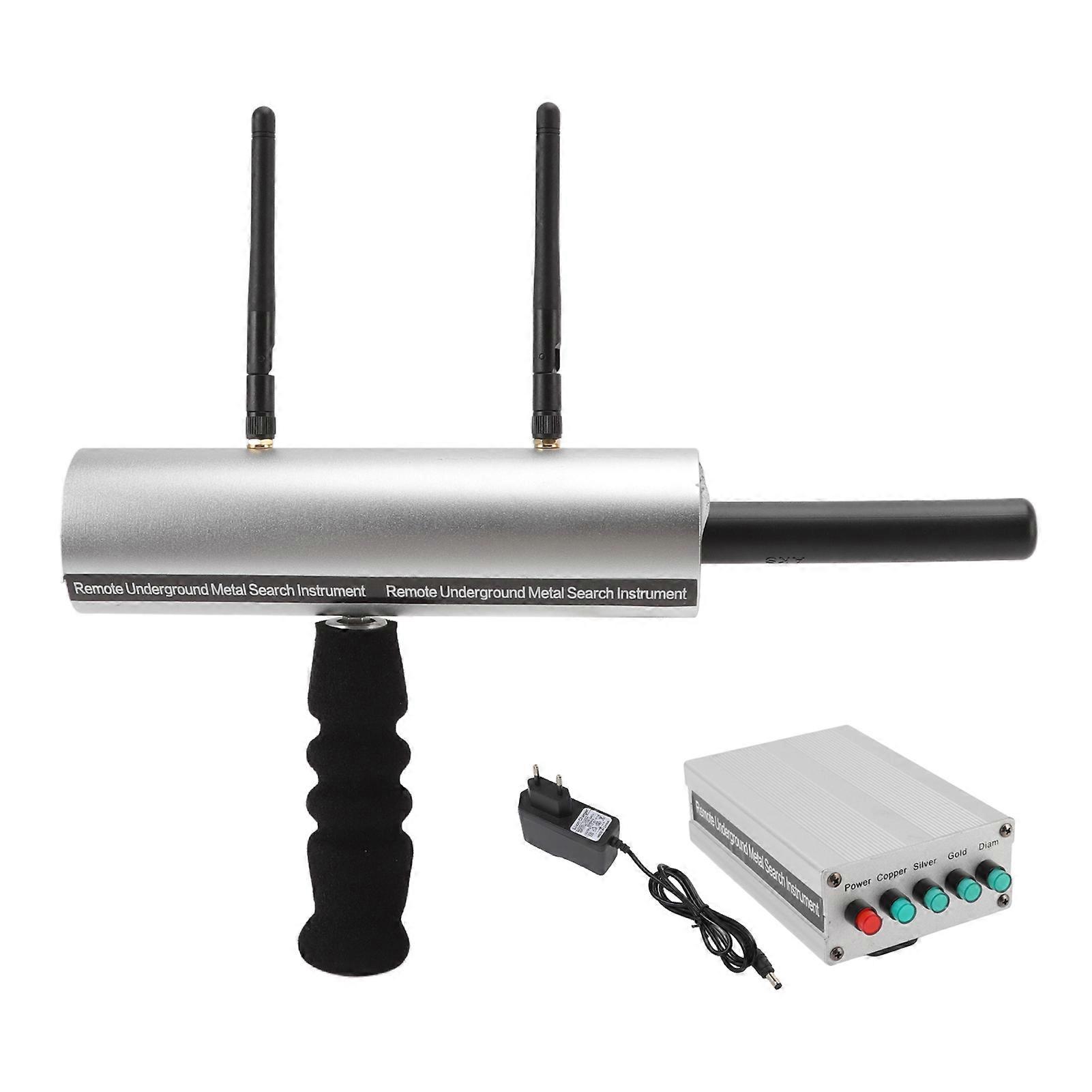 Metal Detector Aluminum Silver 20m Depth 1000m Scope 2 Antennas Rechargeable Detector for Gold Silver 100240V EU Plug NO.9326