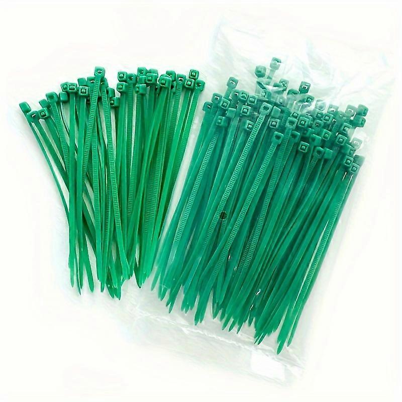 100pcs green fixed belt, garden small tree winding belt, tensile strength cable tie, heavy self-locking plastic cable tie, can bind small plants and t